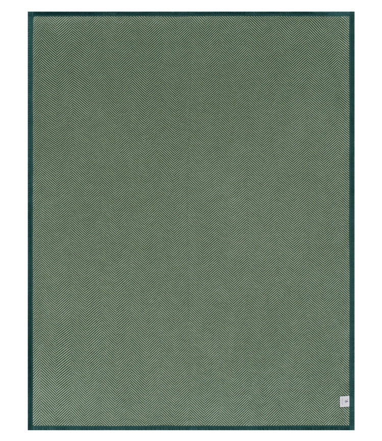 Harborview Herringbone Forest Green Blanket