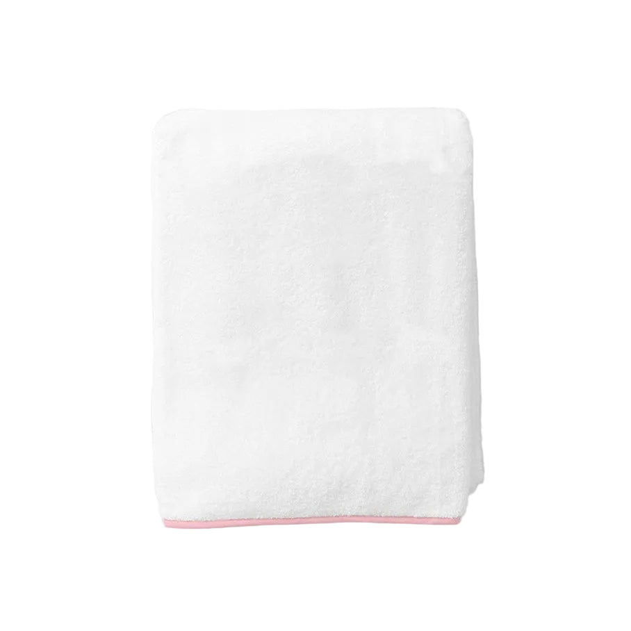 Weezie Signature Bath Towel, Ballet Pink on White