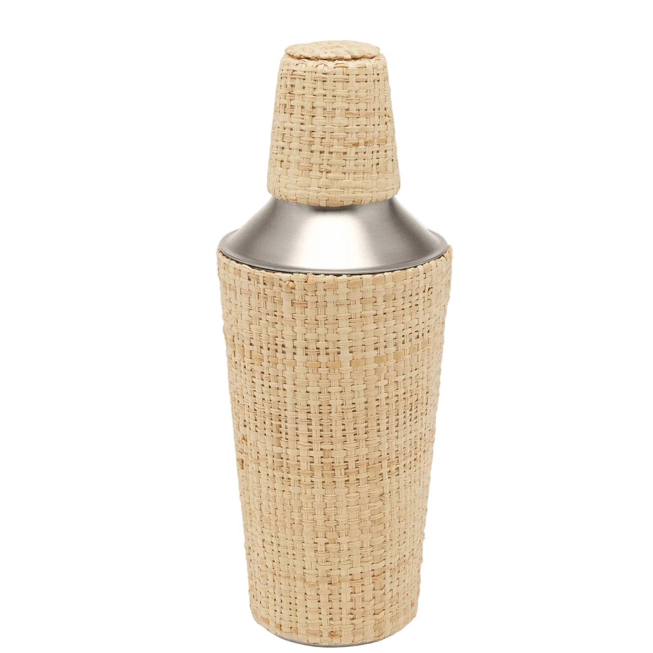 Barth Natural Silver Cocktail Shaker Raffia