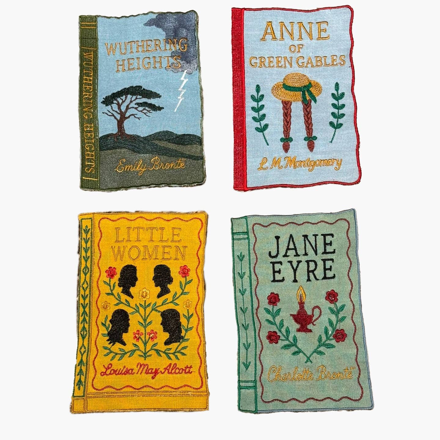 Literary Heroines Embroidered Cocktail Napkins, Set of 4
