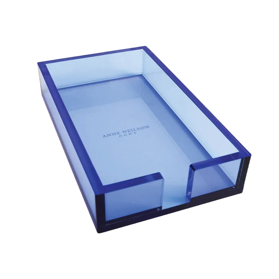 Acrylic Guest Towel Tray, Blue