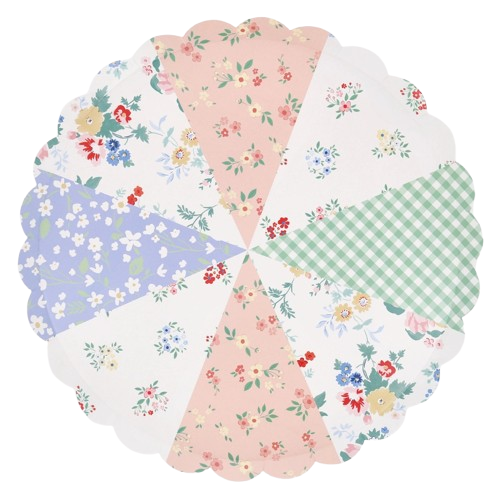 Patchwork Dinner Paper Plates
