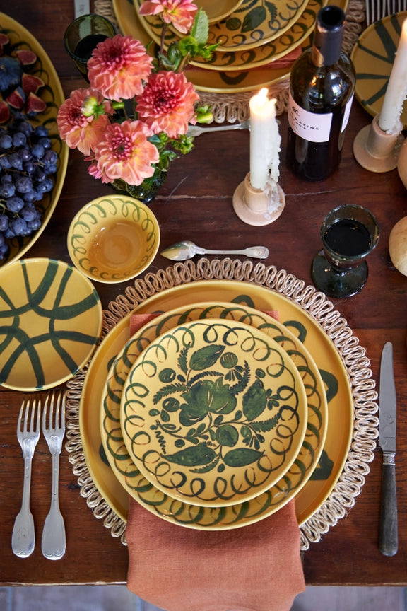Amalfi Dessert Plate, Mustard