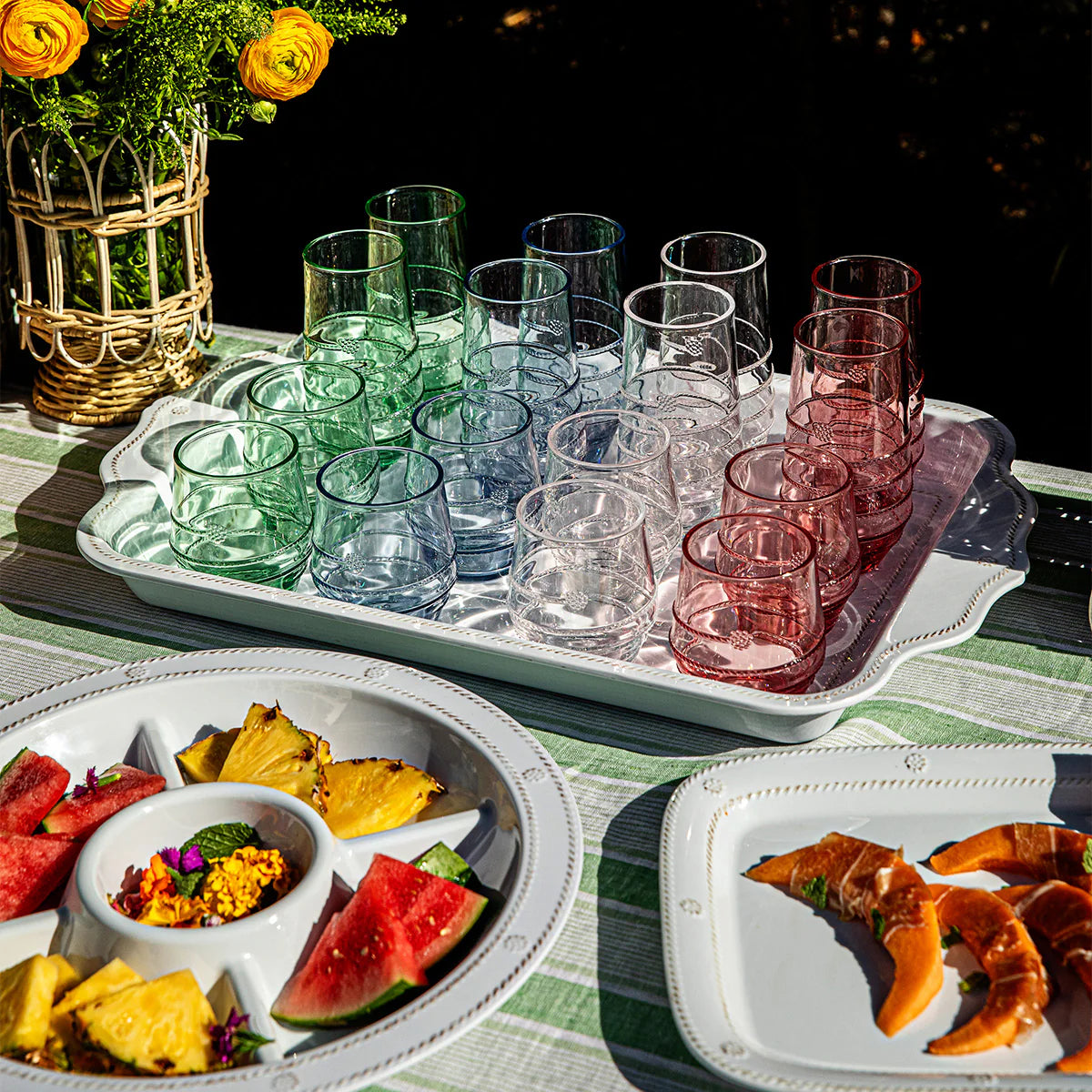 Juliska Berry & Thread Melamine 24" Tray, Whitewash