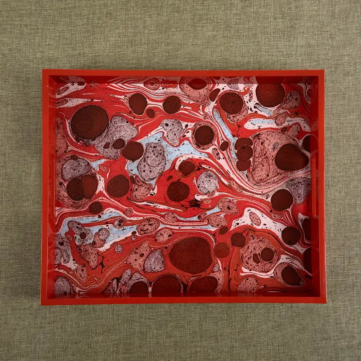 Carnelian Rectangular Lacquer Tray – Sienna
