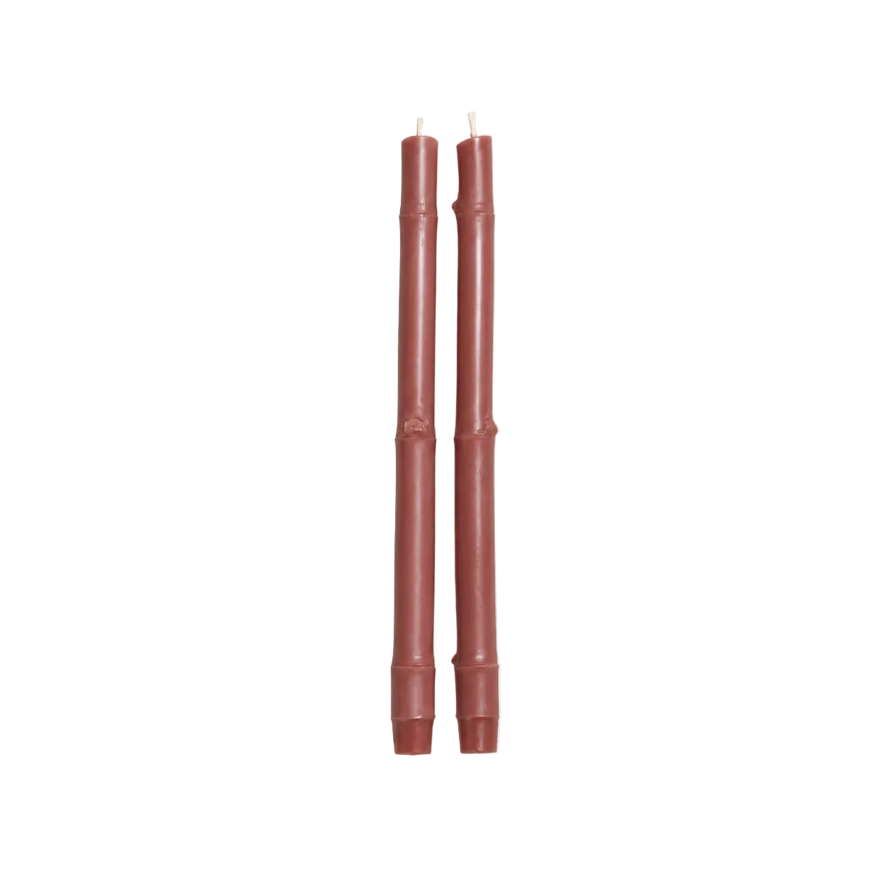 12" Big Island Berry Champagne Bamboo Tapers, Pair