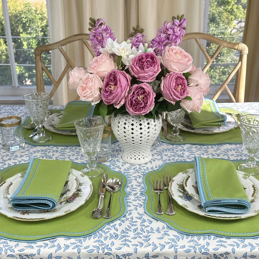 Charlotte Green & Blue Placemats, Set of 4