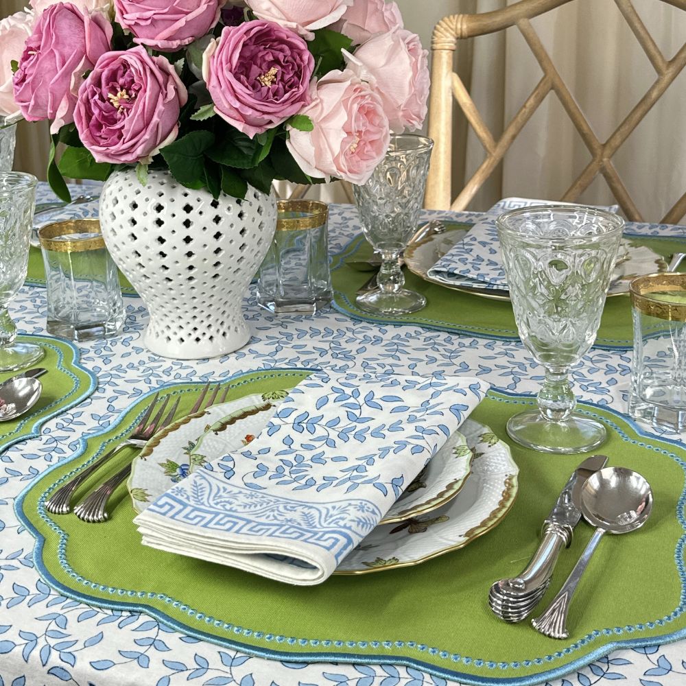 Charlotte Green & Blue Placemats, Set of 4