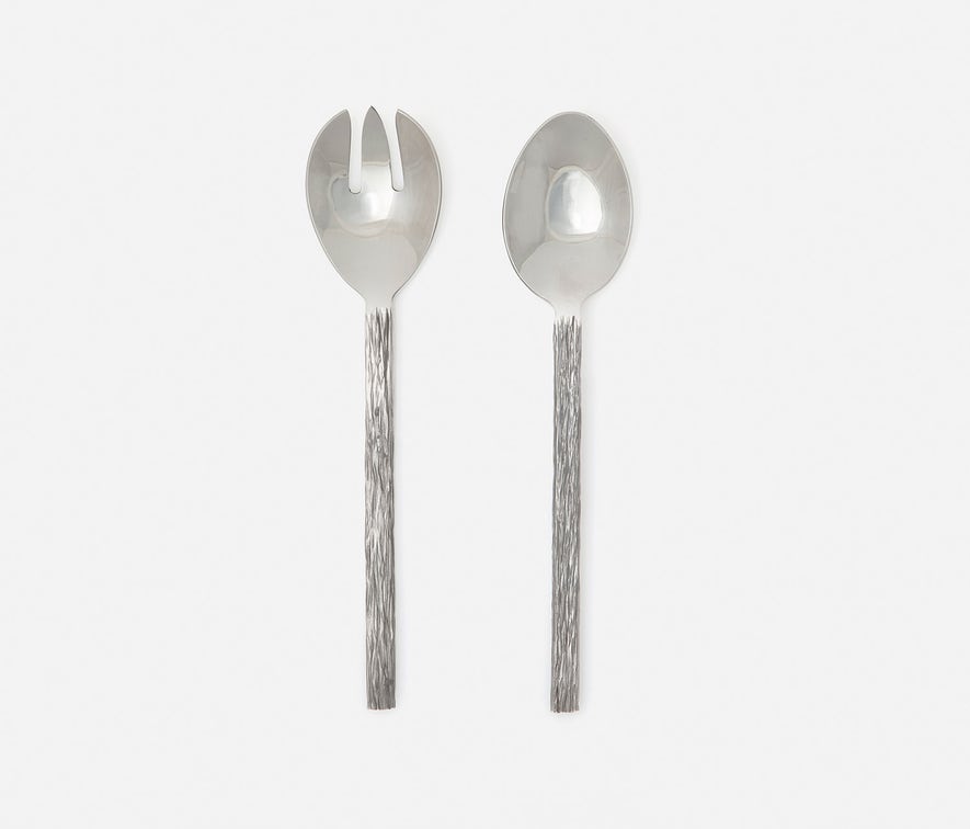 Harrison Silver Faux Bois 2-Piece Serving Set