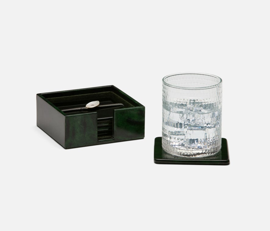 Nelson Emerald Gloss Coasters, Set of 6