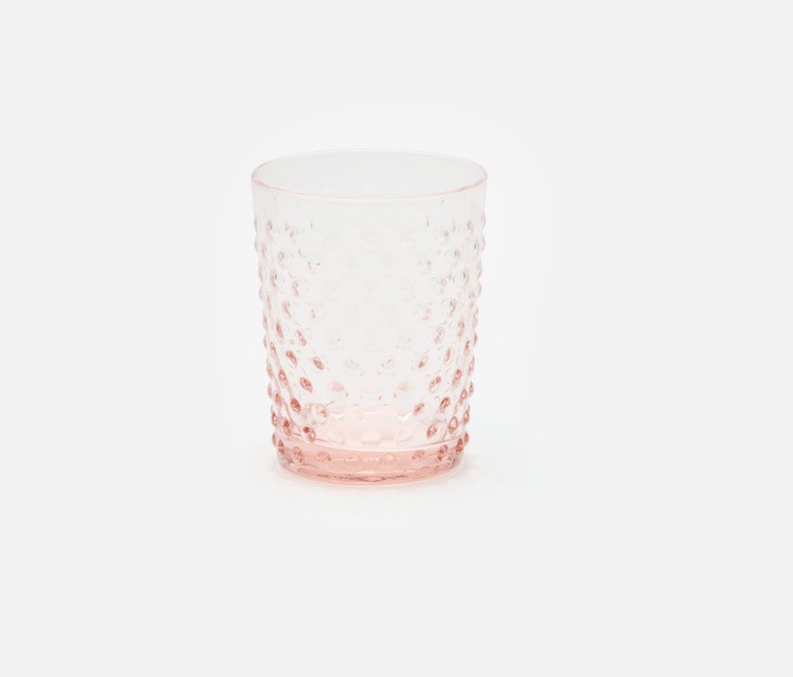 Sofia Hand Blown Tumbler Glass, Pink, Set of 6