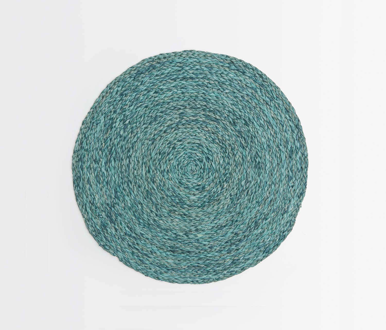 Zoey Mixed Blue Round Placemat, Set of 4