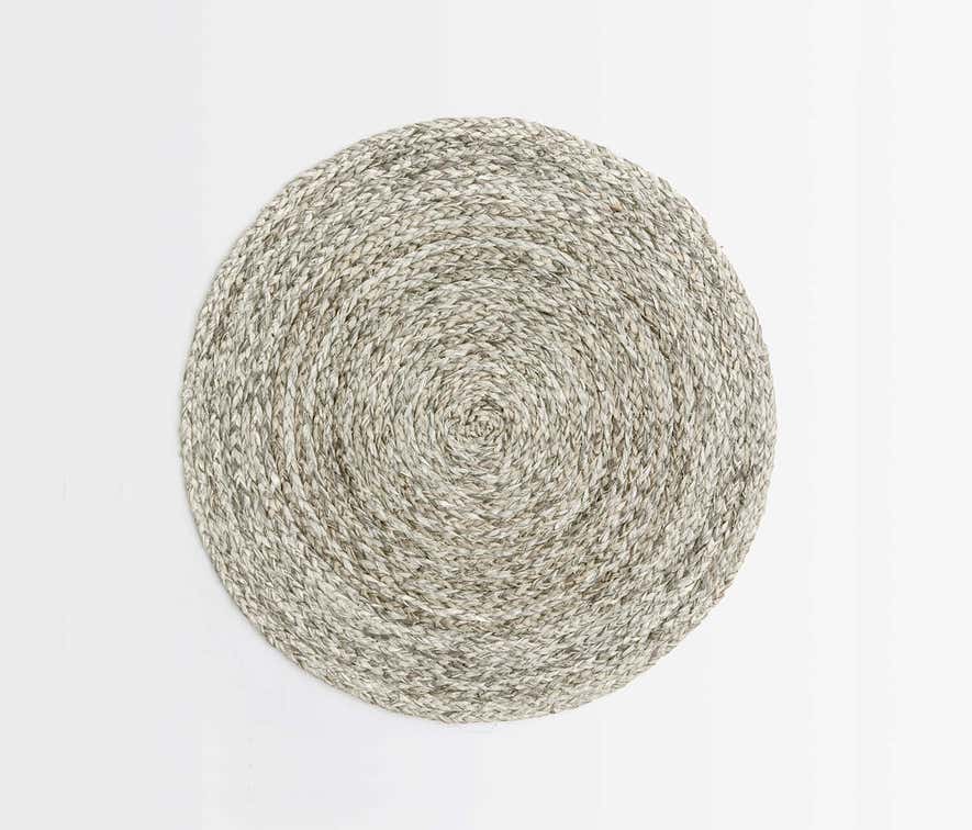 Zoey Mixed Gray Round Placemat, Set of 4