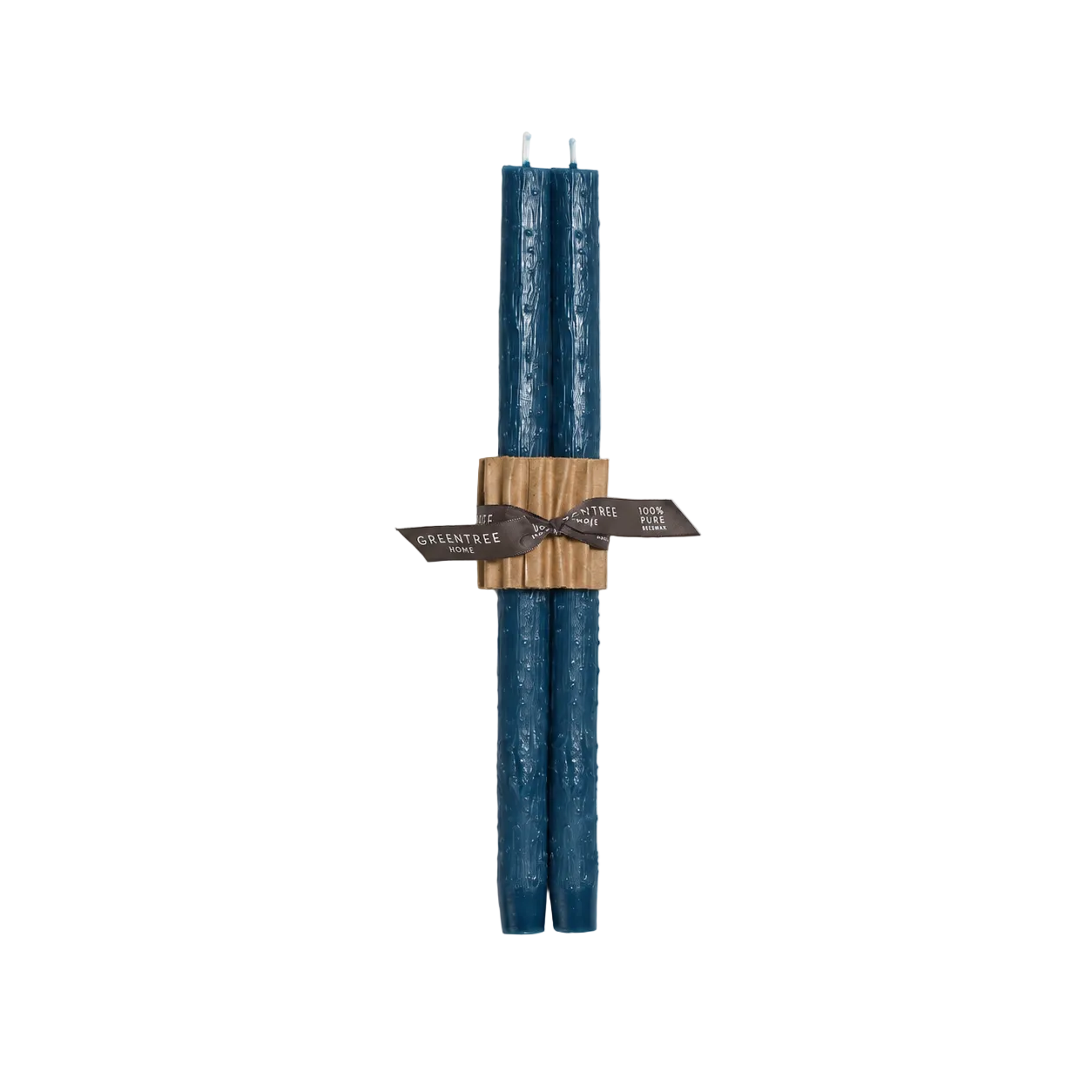 12" Blue Slate Twig Taper Candles, Pair