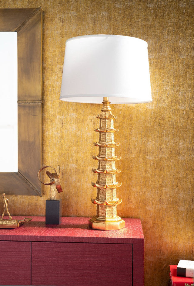 Brighton Table Lamp, Gold Leaf