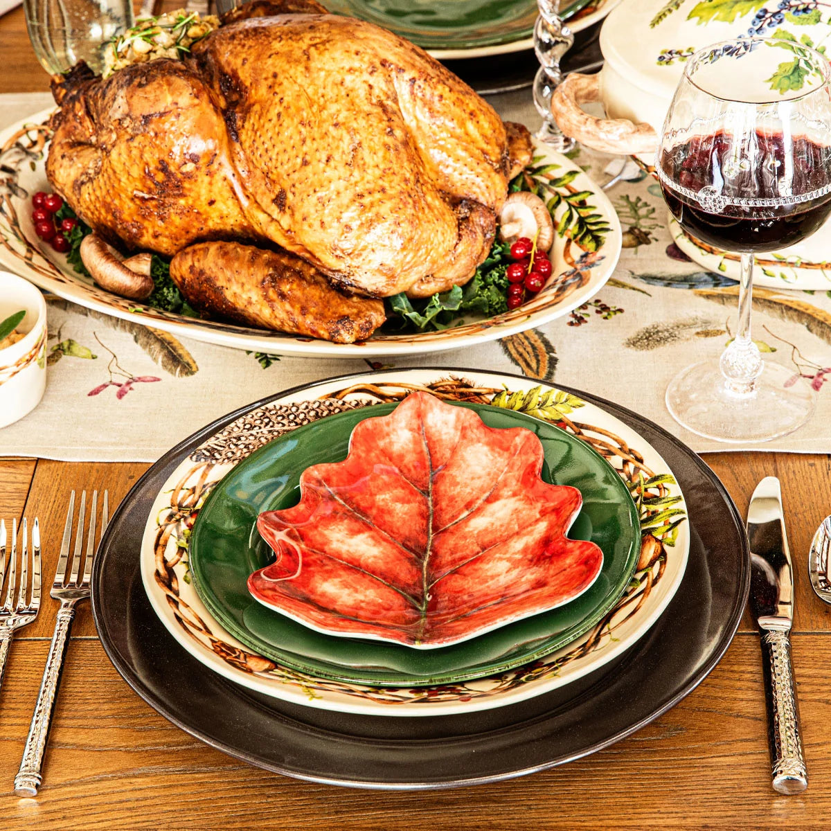 Juliska Forest Walk Leaf Assorted Plates, Set of 4