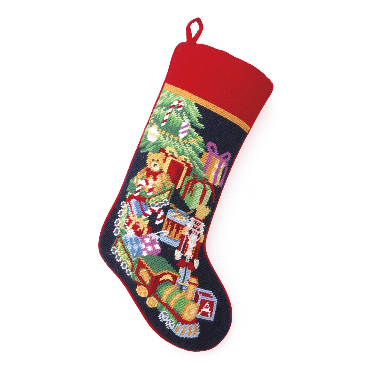 Choo Choo Needlepoint Stocking