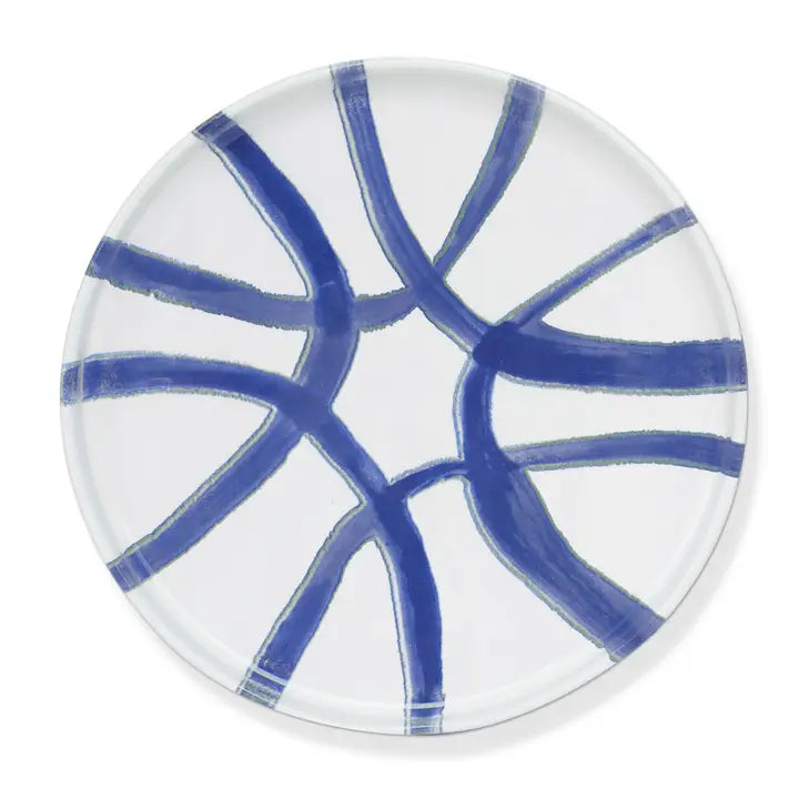 Amalfi Appetizer Plate, White & Blue