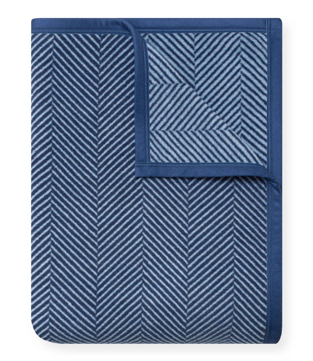 Harborview Herringbone Navy Blanket, Midi