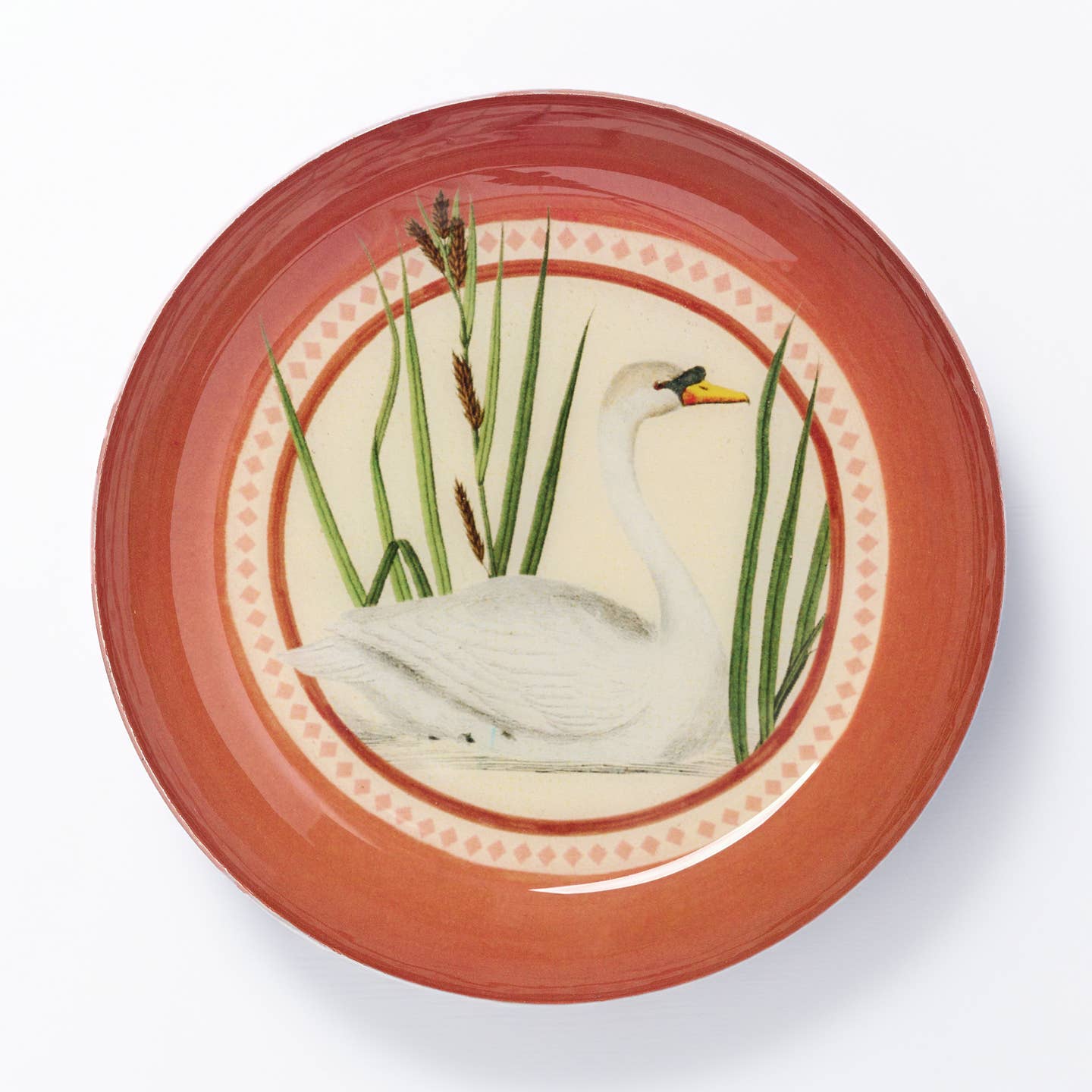Swan Round Enamel Tray