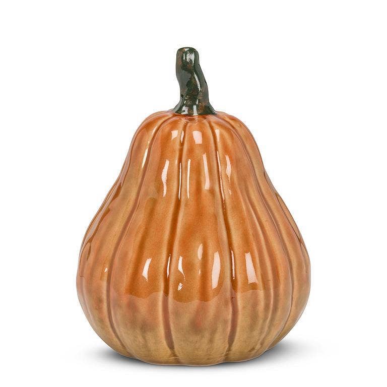 Orange Ceramic Pumpkin, Tall