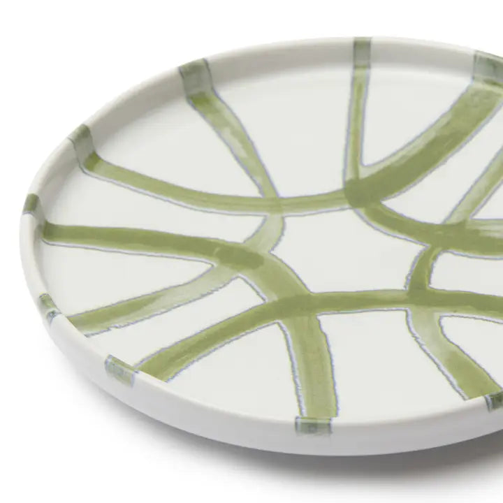 Amalfi Appetizer Plate, White & Green