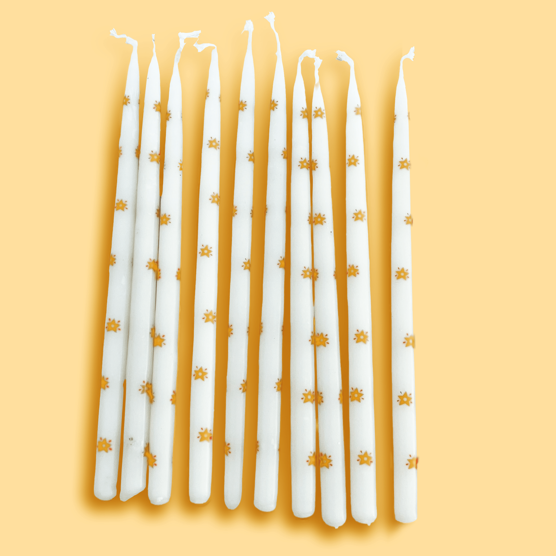 Stars Tapered Cake Candles, Set of 10