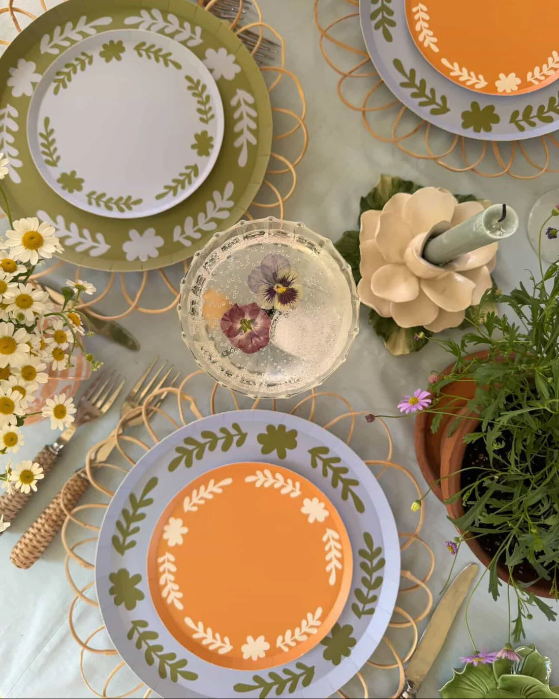 Casa Dinner Paper Plate Set, Cielo