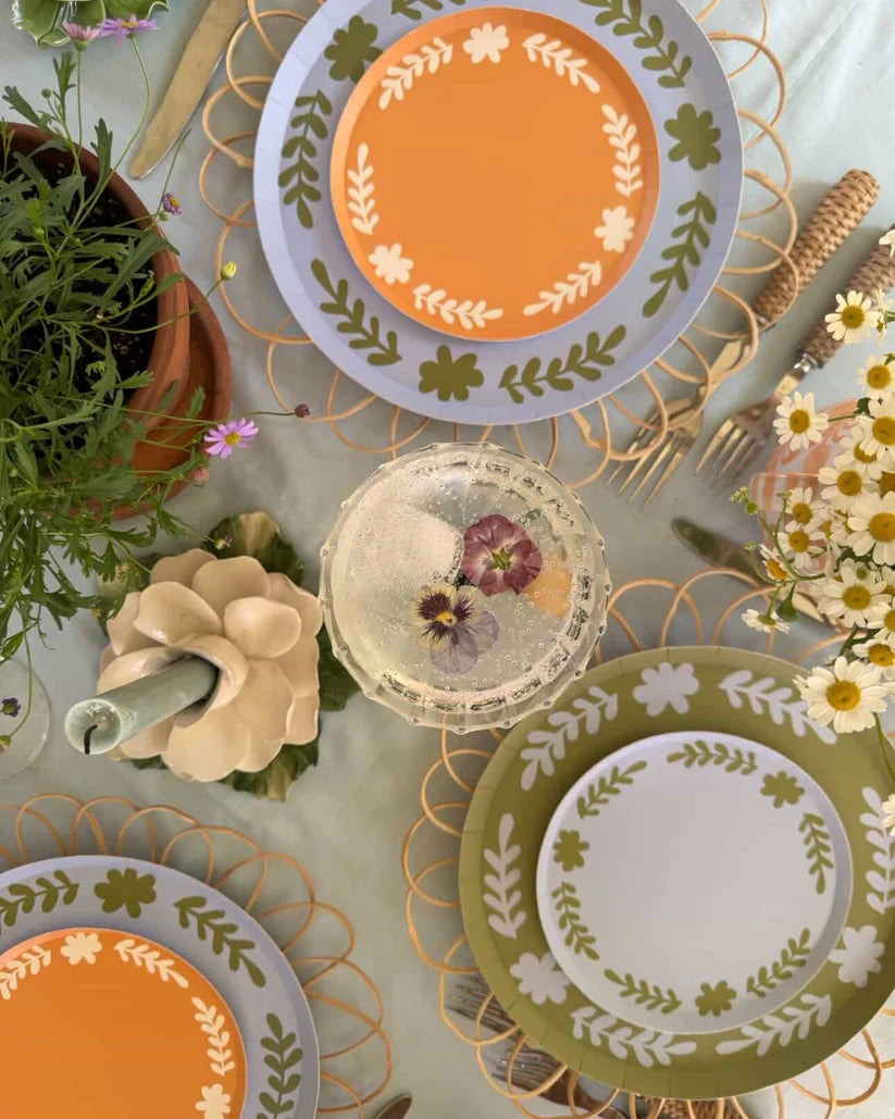 Casa Hors d'Oeuvres Paper Plate Set, Creamsicle