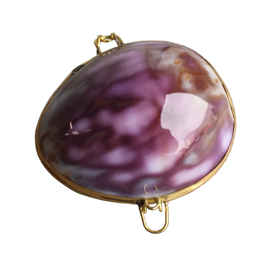 Purple Cowrie Seashell Coin Purse