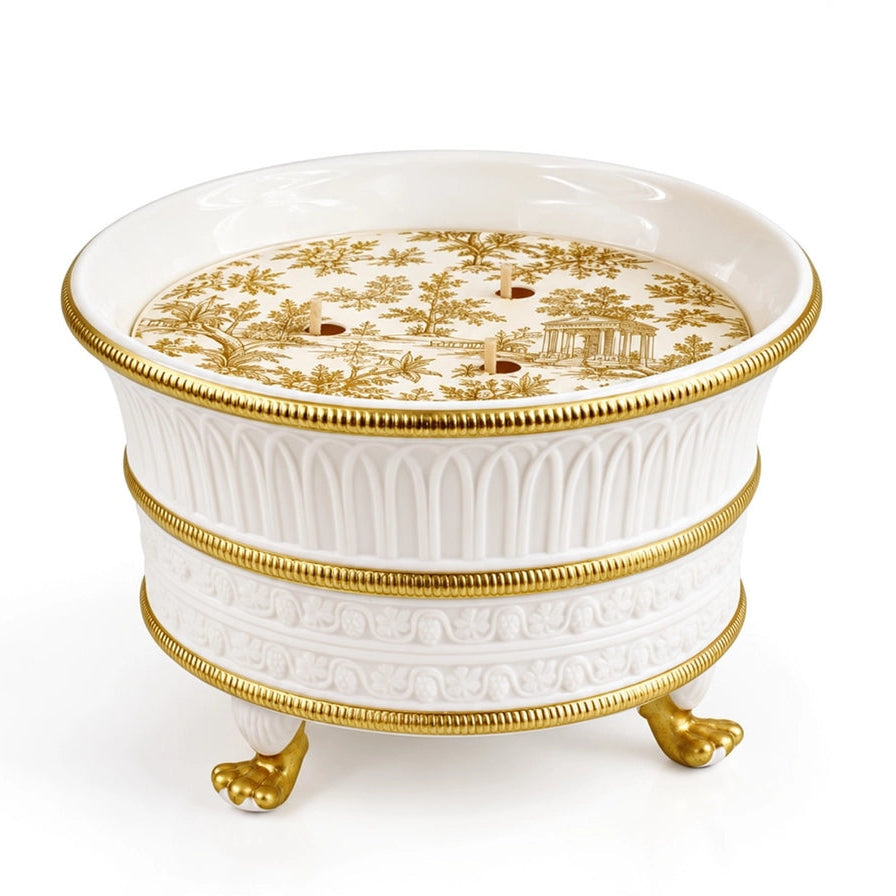 Seda France Japanese Quince White Ceramic, Three Wick Candle