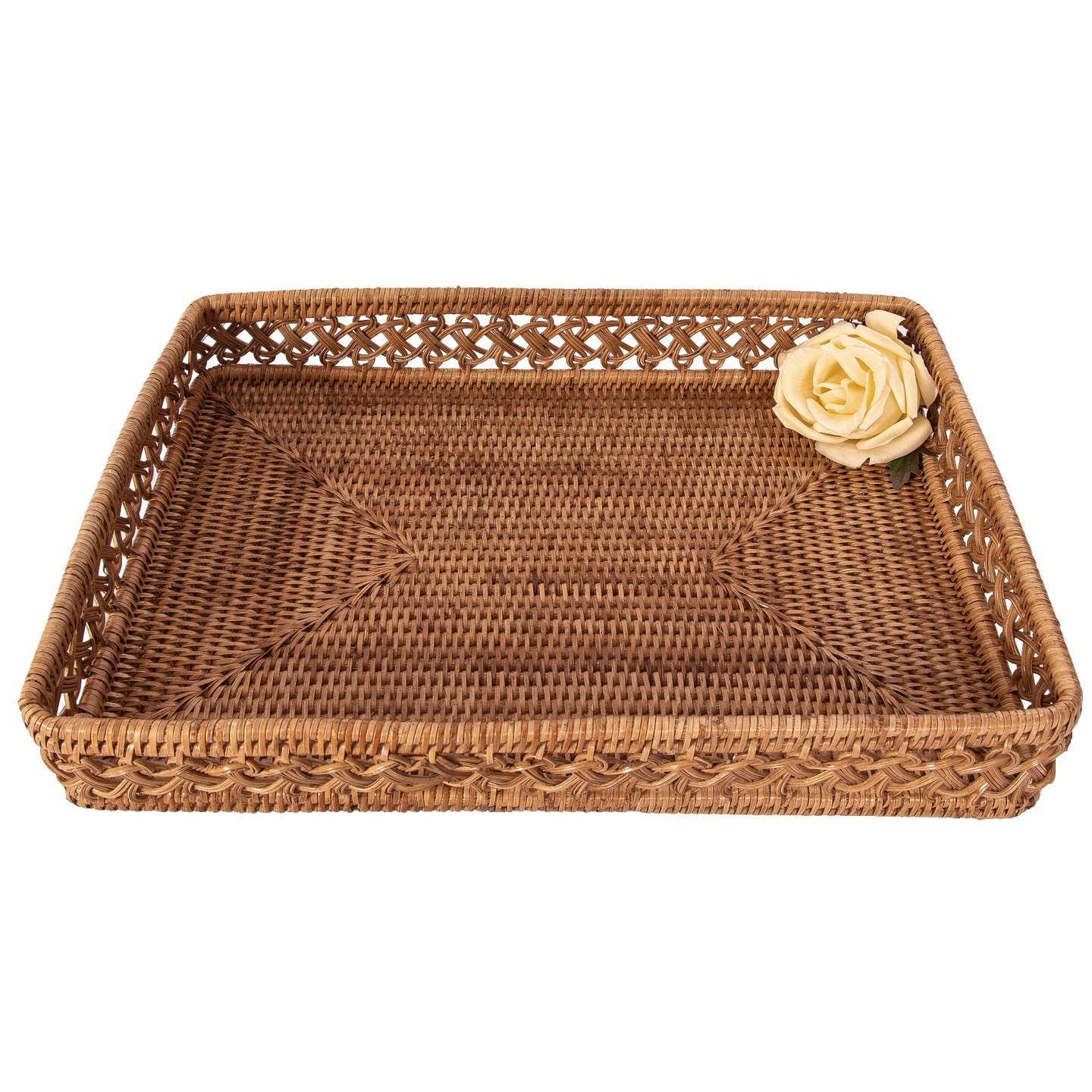 Enid Rectangular Rattan Tray
