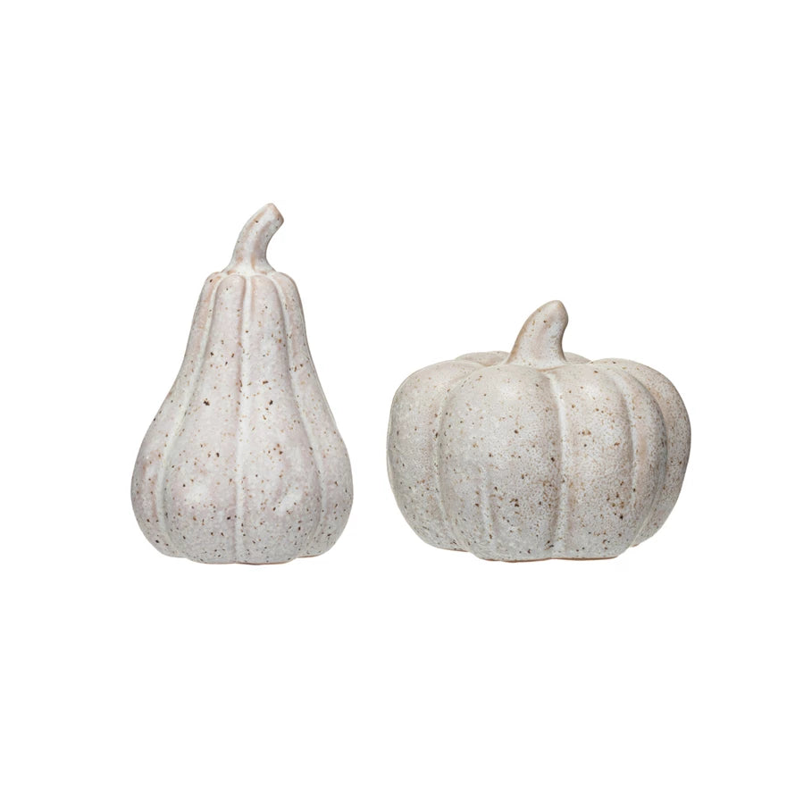 Natalie Stoneware Pumpkins, Set of 2