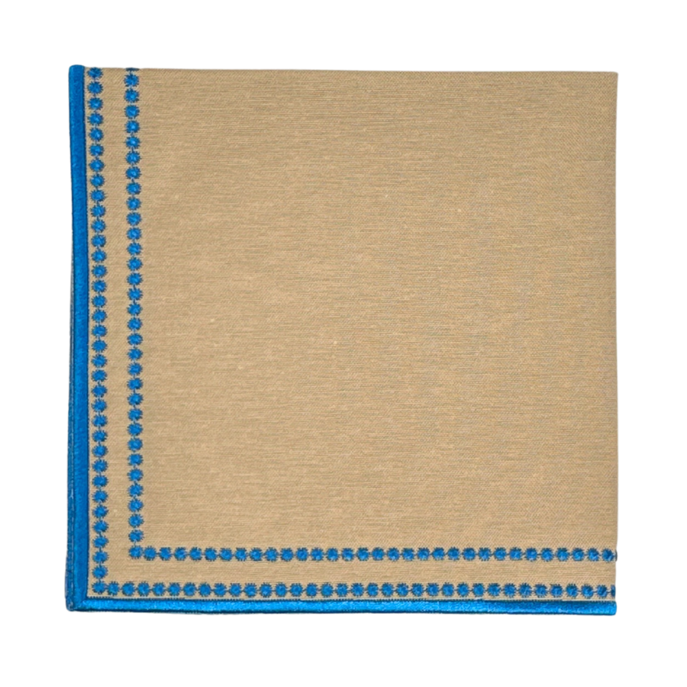 Charlotte Wheat & Azure Napkins, Set of 4