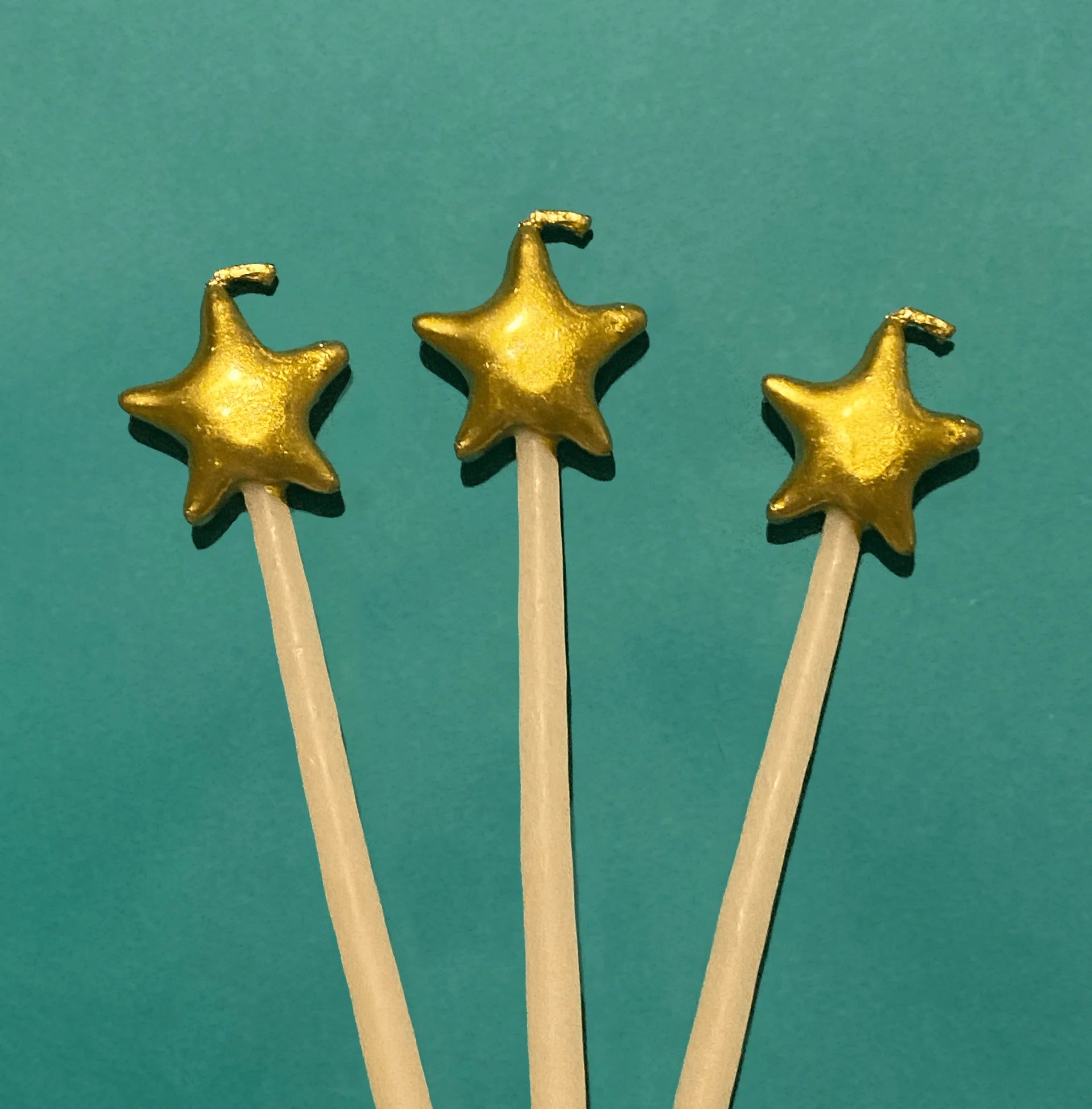 Golden Star Shaped Birthday Candle, Set of 3