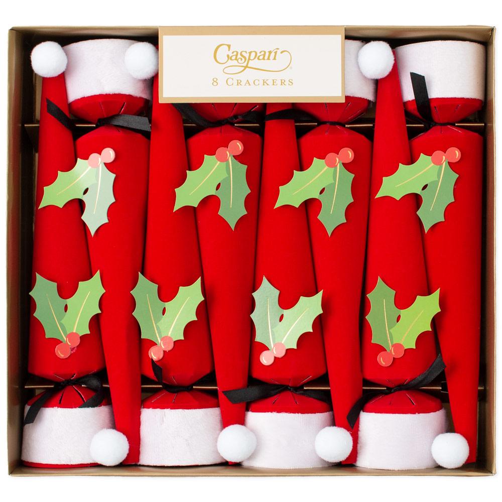 Caspari Santa Hat Celebration Christmas Crackers, Box of 8