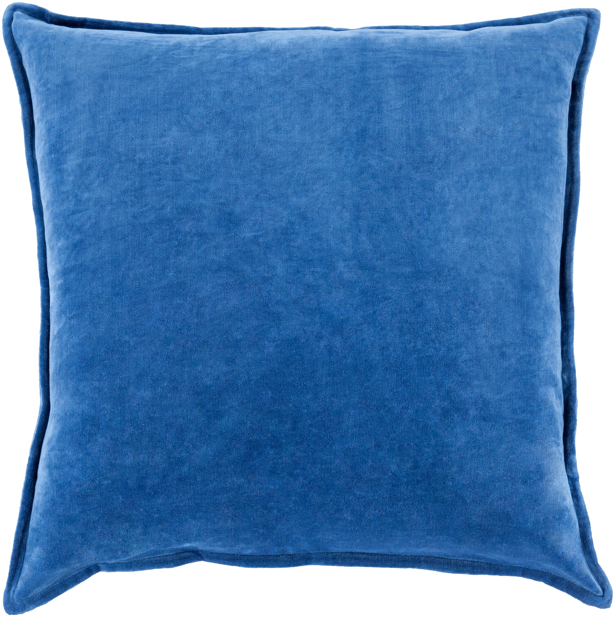 Classic Lapis Cotton Velvet Pillow, Multiple Sizes