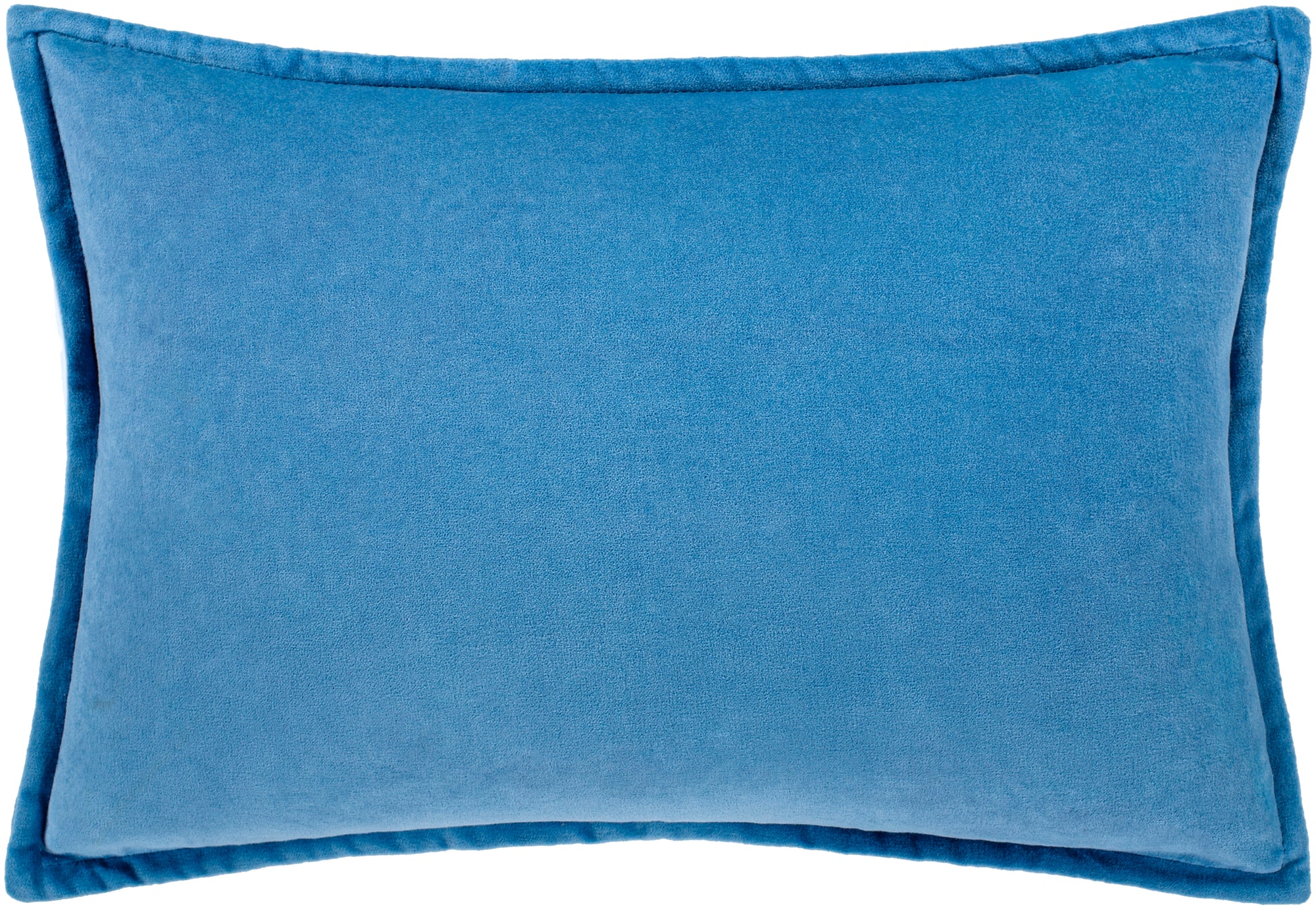 Classic Azure Cotton Velvet Pillow, Multiple Sizes