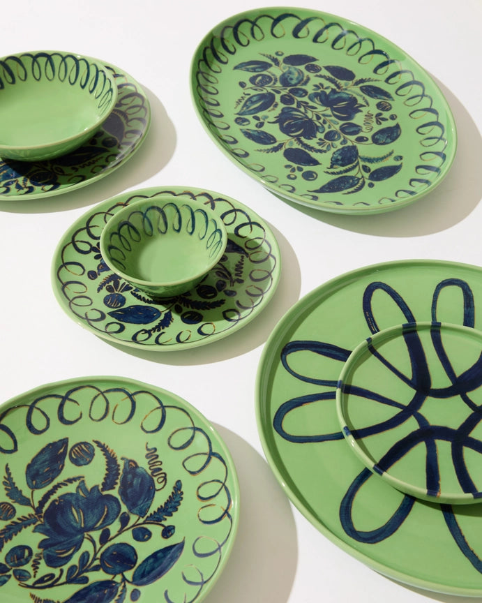 Amalfi Dessert Plate, Green
