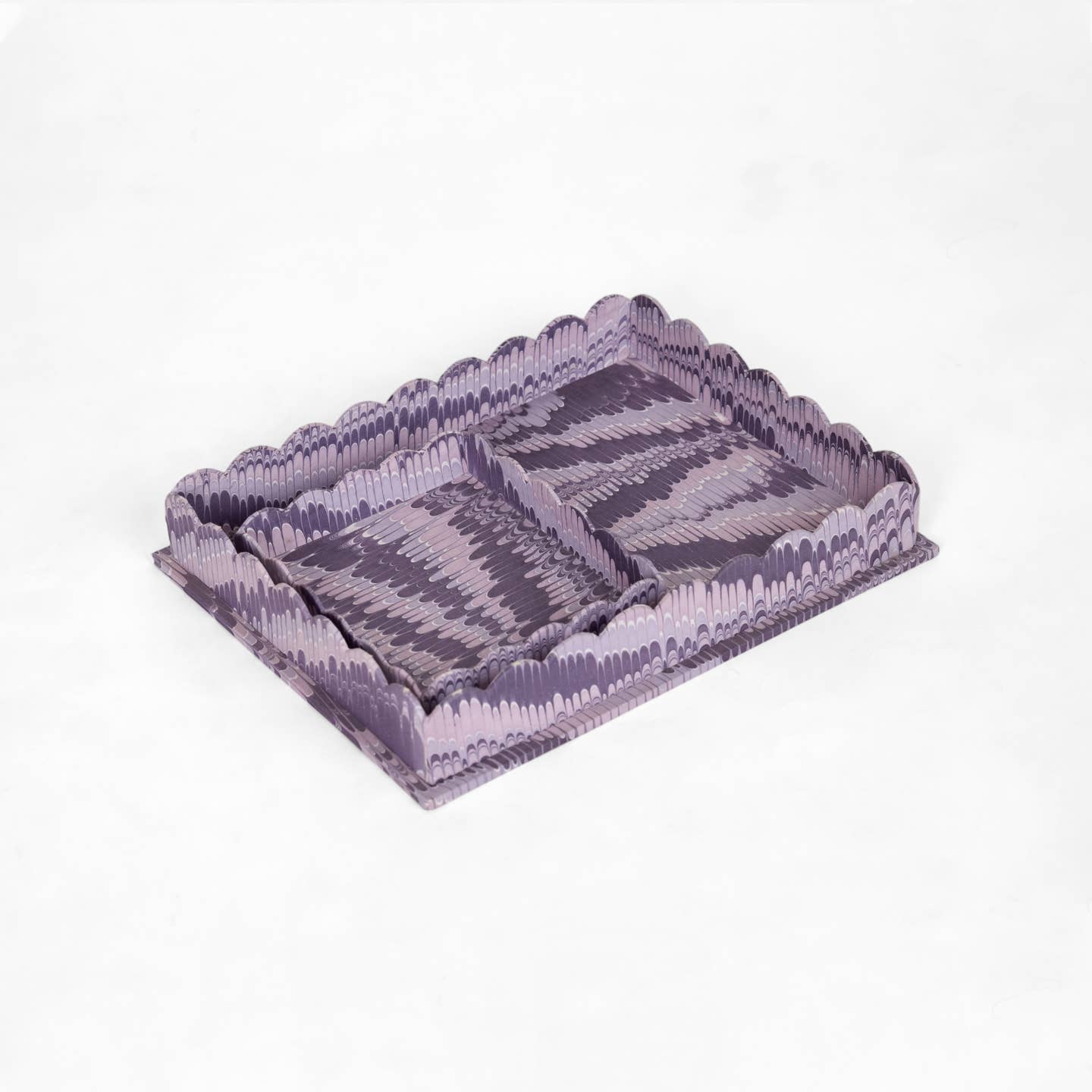 Hayes Marbled Trays, Set of 2, Purples