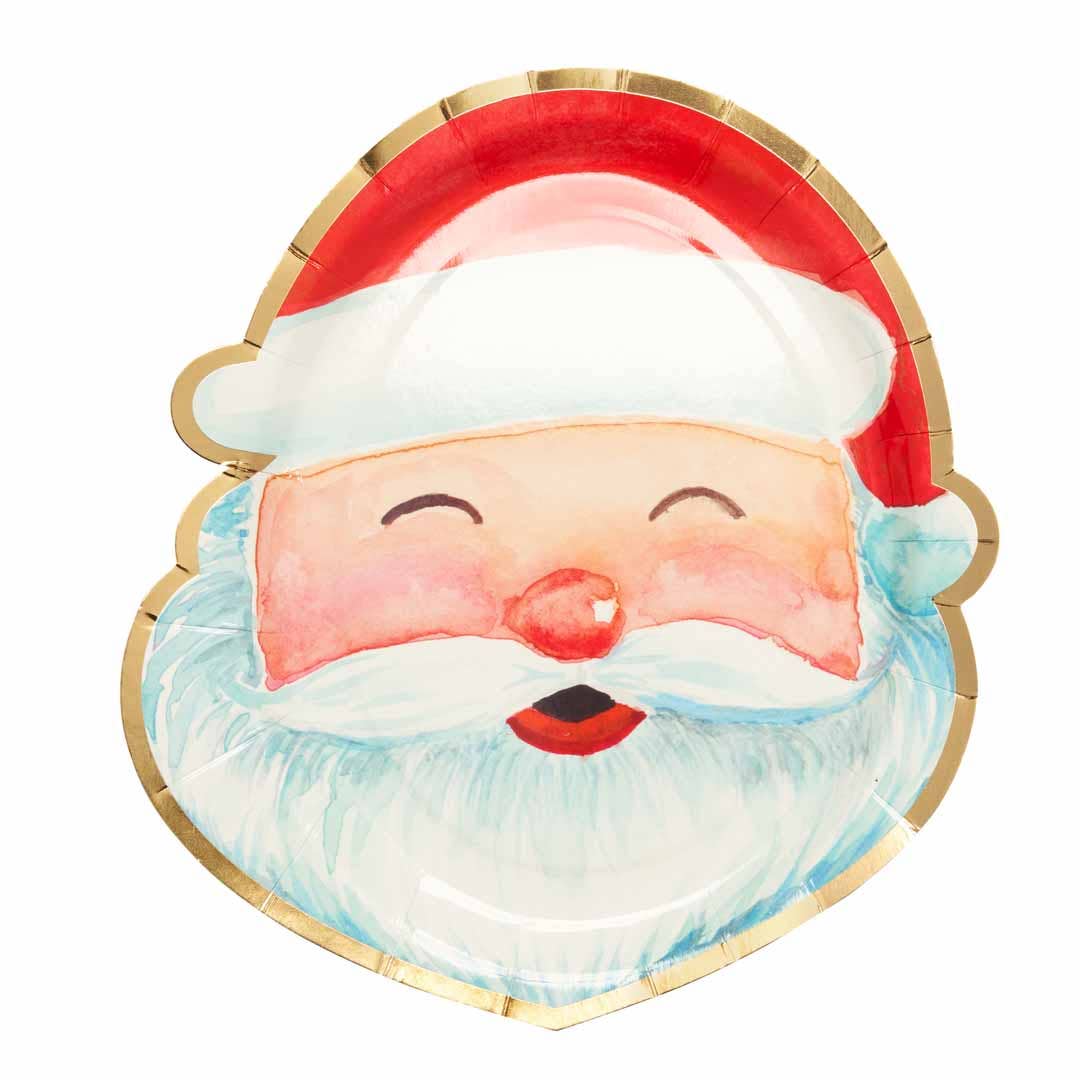 Santa Salad Plate Jolly Holiday, Package of 8