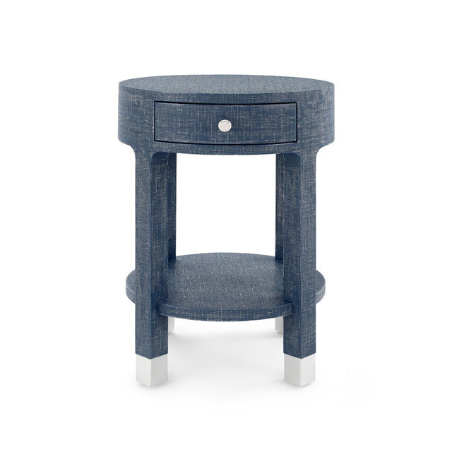 Dakota 1-Drawer Side Table, Washed Blue Steel