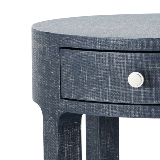 Dakota 1-Drawer Side Table, Washed Blue Steel