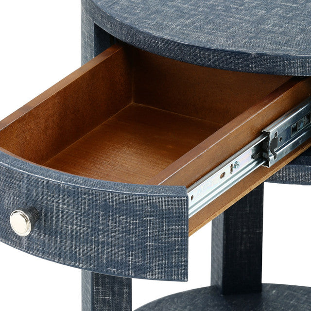 Dakota 1-Drawer Side Table, Washed Blue Steel