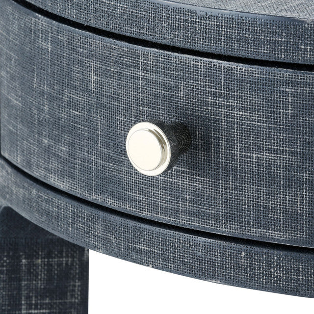 Dakota 1-Drawer Side Table, Washed Blue Steel