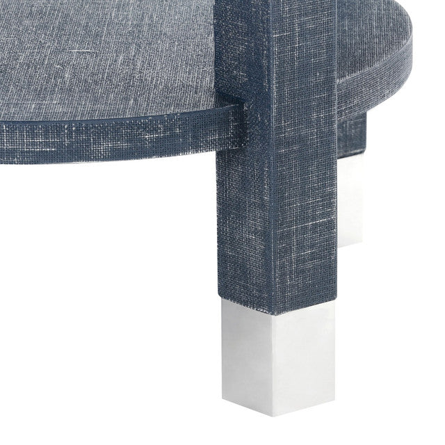 Dakota 1-Drawer Side Table, Washed Blue Steel