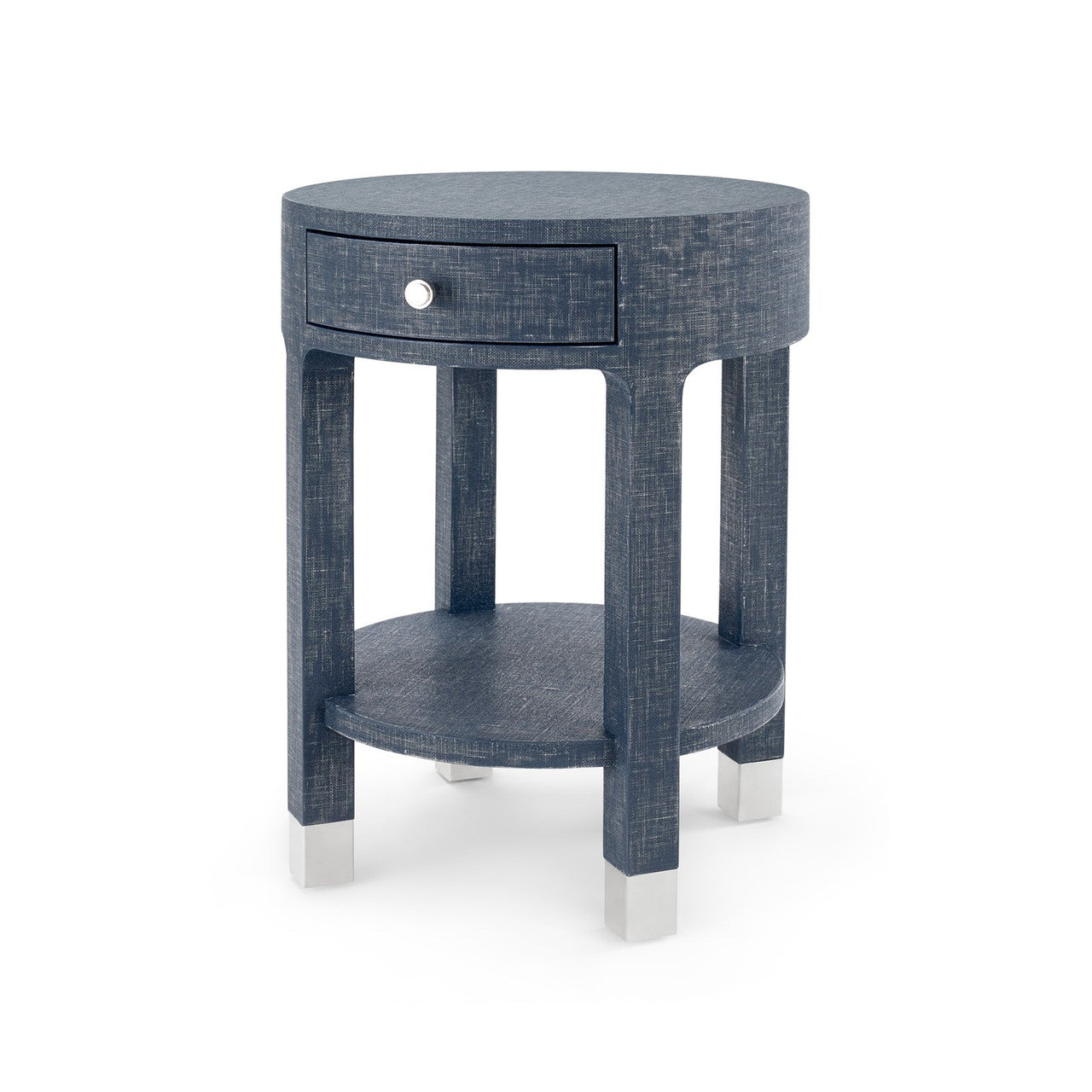 Dakota 1-Drawer Side Table, Washed Blue Steel