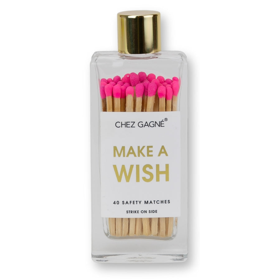 Glass Bottle Safety Matches, Birthday Make A Wish
