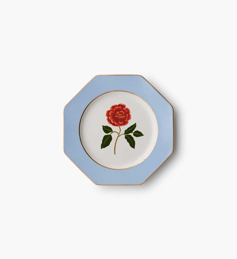 Roses Porcelain Dessert Plate Set