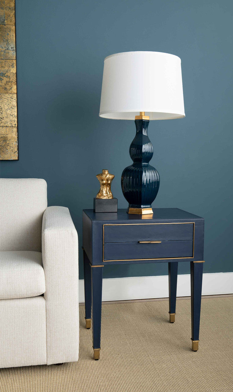 Delft Table Lamp, Navy Blue